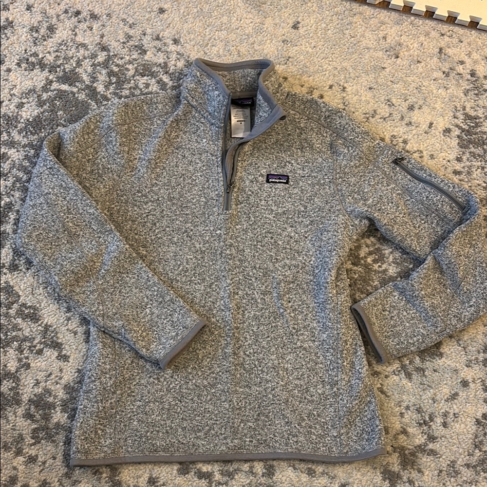 Patagonia Women's Better Sweater 1/4-Zip Fleece Gray / birch white size medium